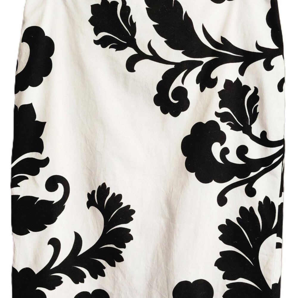 White House Black Market Women's Cotton Stretch White&Black Pencil Skirt Size 2 - Picture 2 of 7